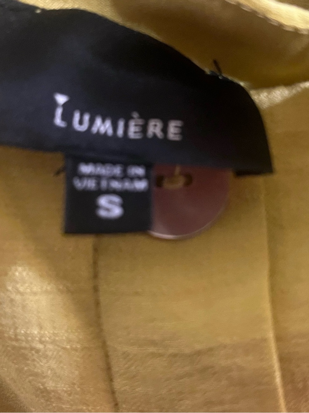 Lumiere Chartruese Yellow midi dress. Sz Small. Backless with tie. Button down - Picture 8 of 8